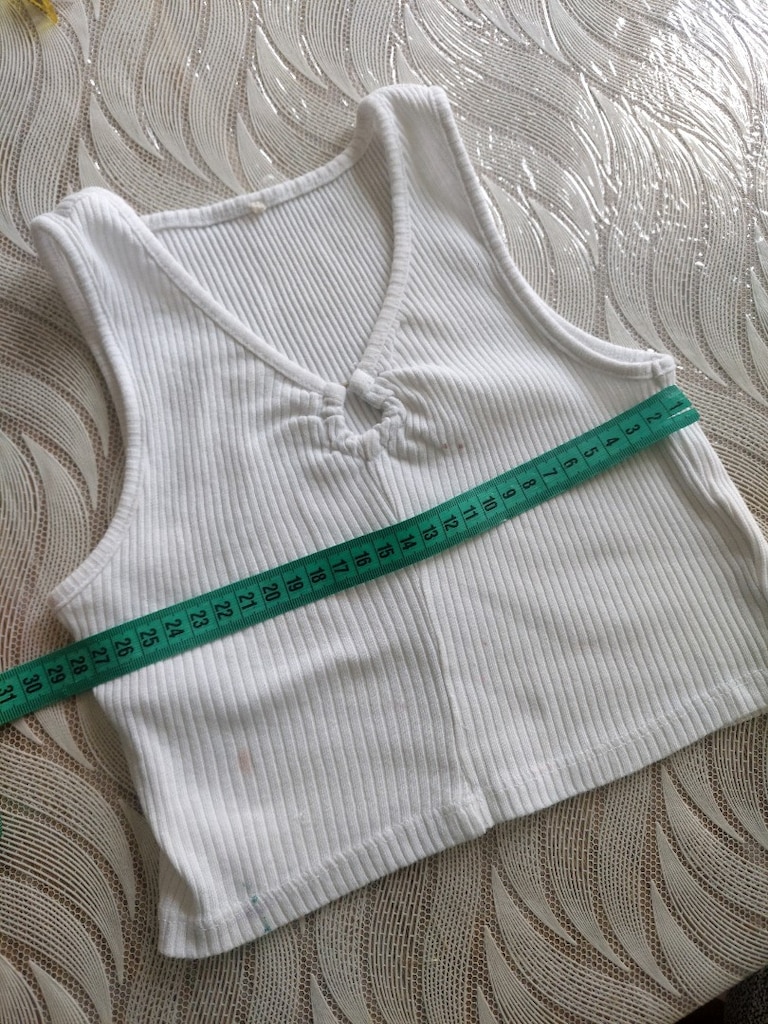 Kız çocuk fitilli askılı Beyaz Crop Üst - 6