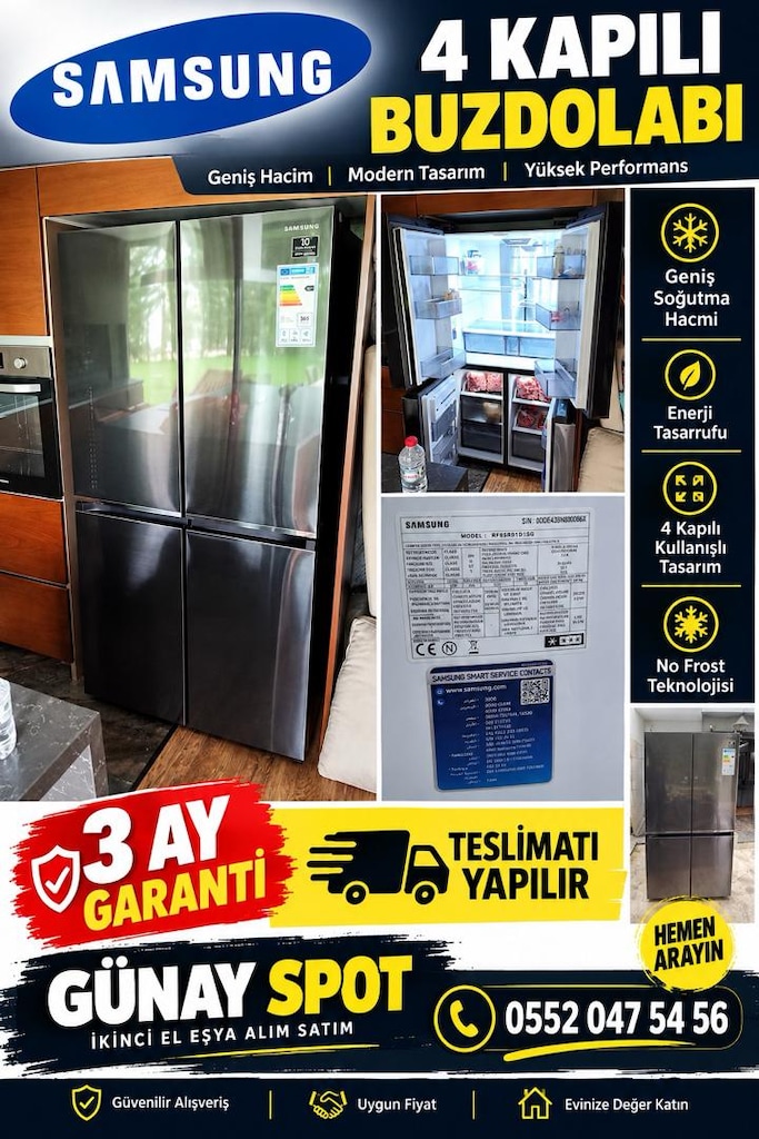 SAMSUNG RF85R91D1SG 825 LT 4 KAPILI NO FROST BUZDOLABI - 16