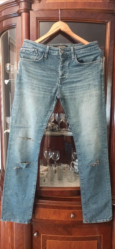 mavi jeans yırtık erkek kot