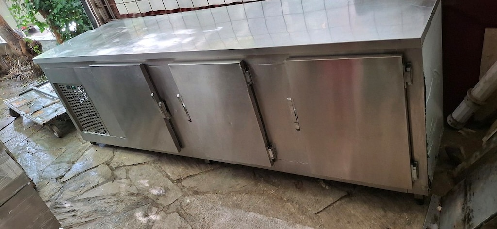 paslanmaz set altı buzdolabı çalışma tezgahlı 3 kapılı soğutucu buzdol - 5