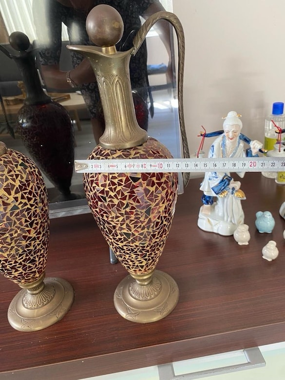 kesme mozaik vazo ve aksesuar seti - 6
