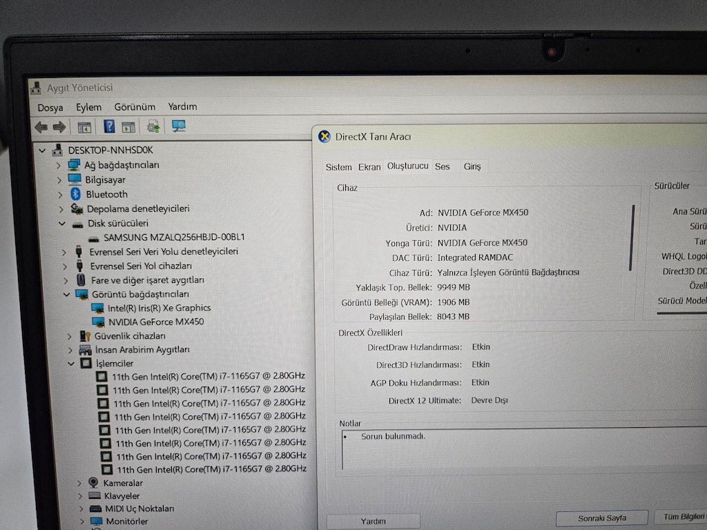 LENOVO THİNKPAD E14 - İ7 11.NESİL - 16 GB RAM- MX 450 2 GB - 8
