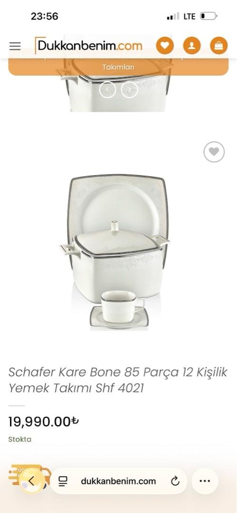Schafer kare bone 12 kişilik 85 parça yemek takımı - 6