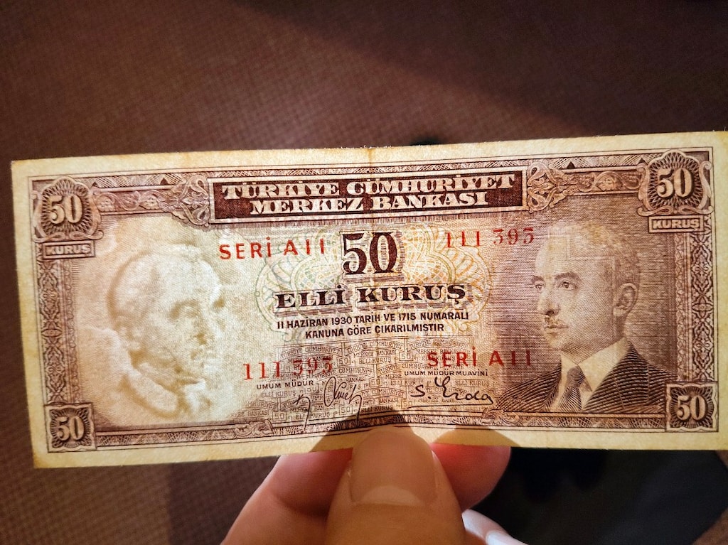 50 Kuruş İsmet İnönü Orijinal Kağıt Para | A11 Seri Koleksiyonluk - 5