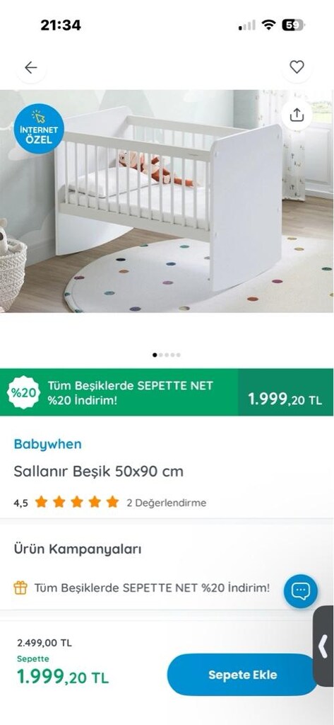 ANNE YANI BEŞİK 50x90 boyut sıfır ayarında - 3