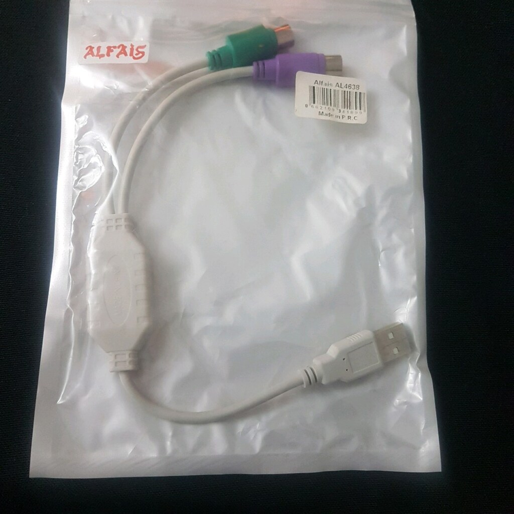 Alfais USB PS/2 Klavye Mouse 4638P Tek USB den çalıştıran Kablo Bağla - 6