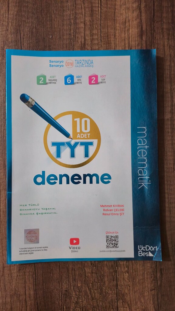 ÜçDörtBeş Yayınları 10'lu TYT Matematik Denemeleri
