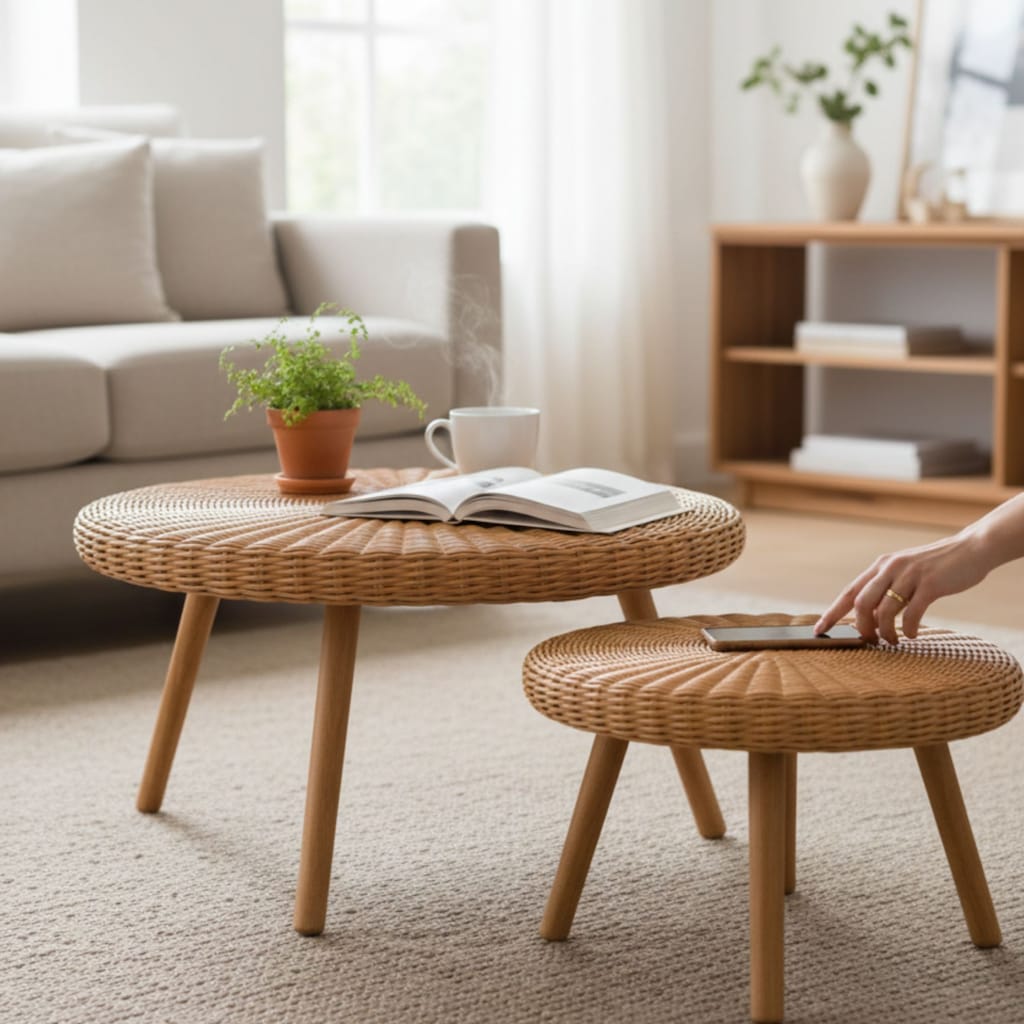 2’li Rattan Orta Sehpa Seti 62-42 cm – Sıfır - 2