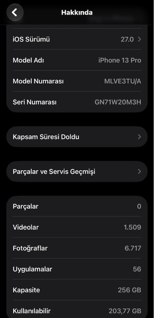 İPHONE 13 PRO GRAFİTE 256GB PİL%77 TERTEMİZ TR CİHAZ - 7