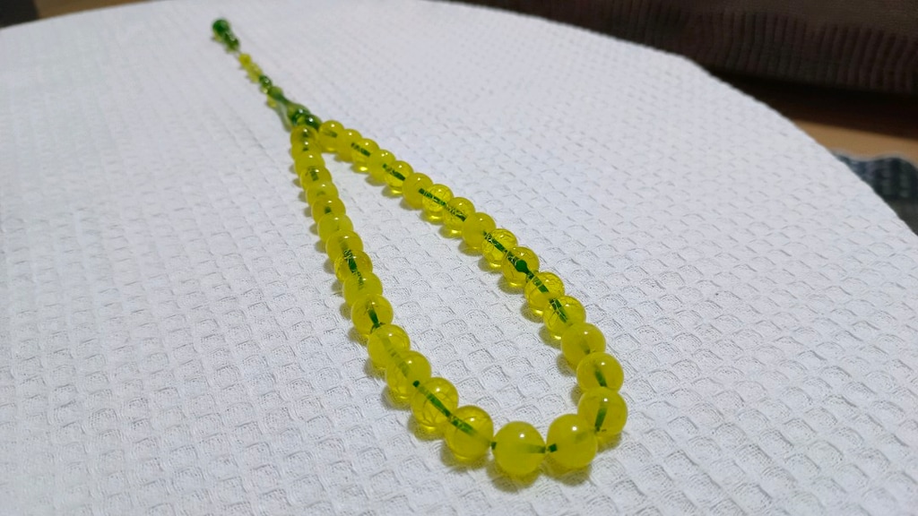 SIFIR AYARINDA 2. EL 33 CM UÇAK CAMI TESPİH - 2