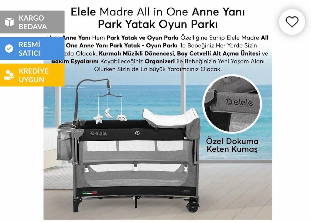 Elele Park yatak anne yanı beşik - 2