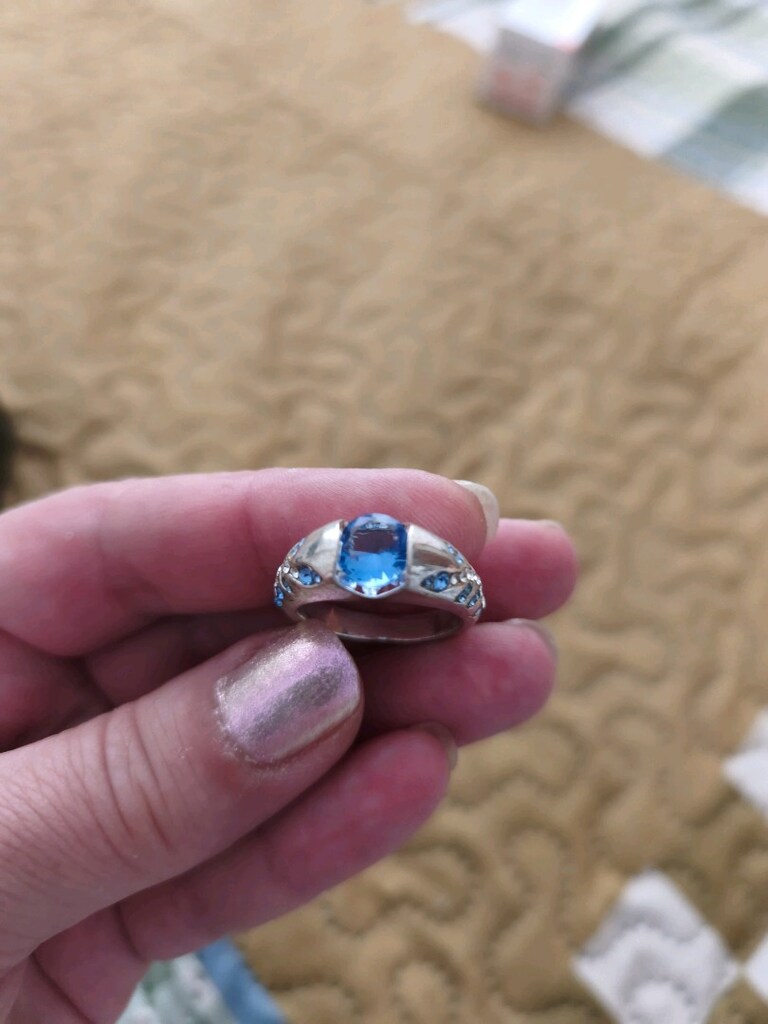 Çelık topaz yüzük