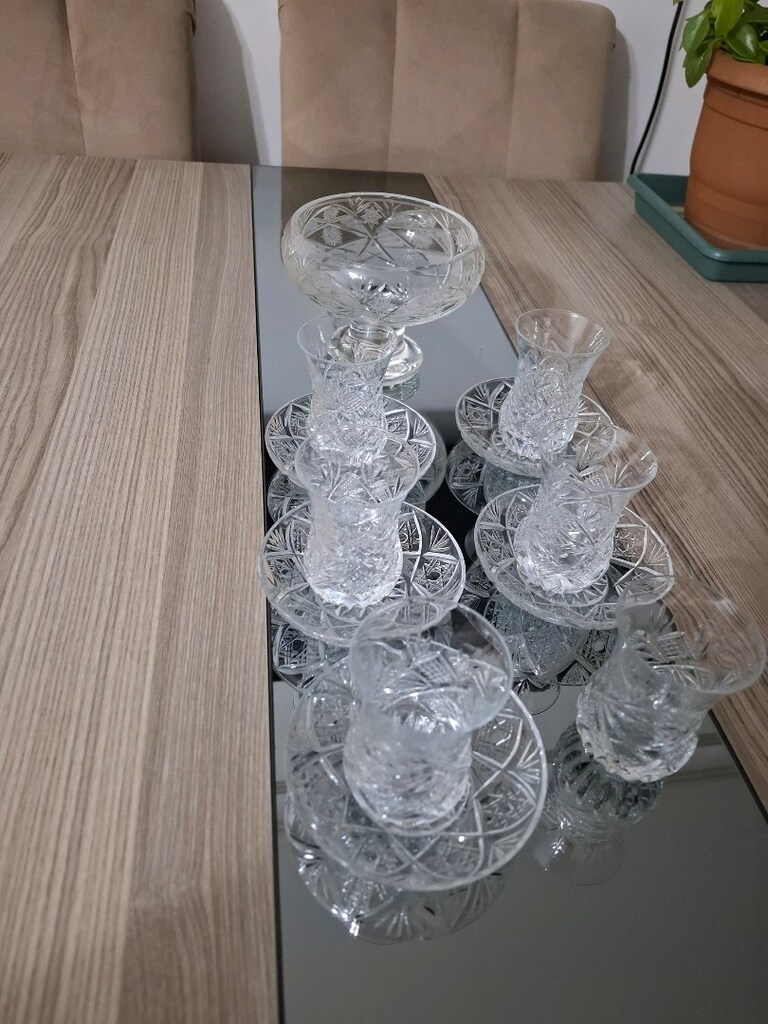 kesme kristal çay bardağı - 2
