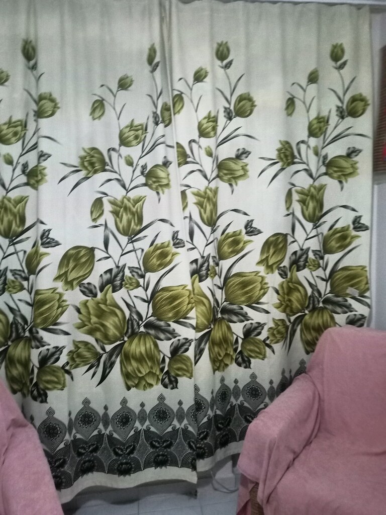 desenli kalın Vintage gece perdesi iki tane - 4