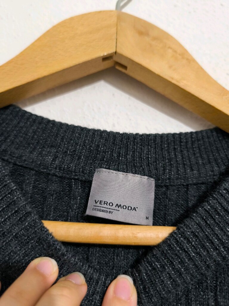 vero moda Gri Erkek fitilli Bisiklet Yaka Kazak m beden — görsel 5/14