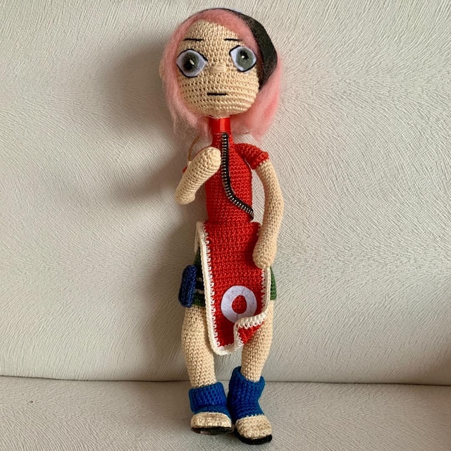 Naruto Haruno Sakura amigurumi el işi tığ örgü figür oyun arkadaşı