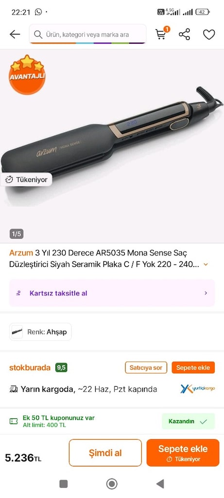 Arzum Mona Sense Seramik Saç Düzleştirici - 2