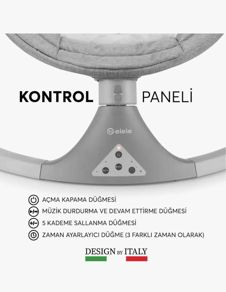 Elele Dormire Elektrikli Otomatik Sallanan Ana Kucağı - 5
