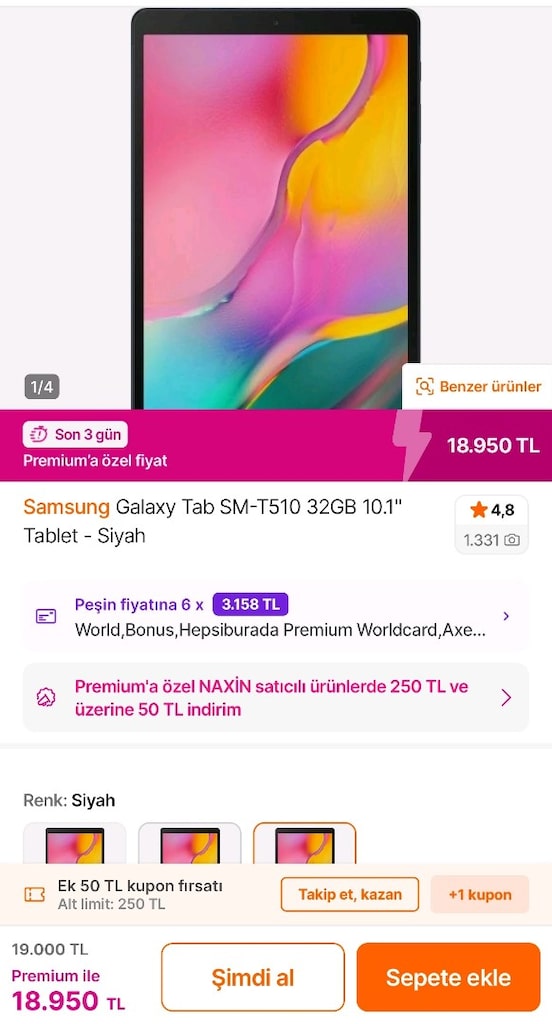 Samsung Tab T510 Sorunsuz Temiz+FULL SET - 3