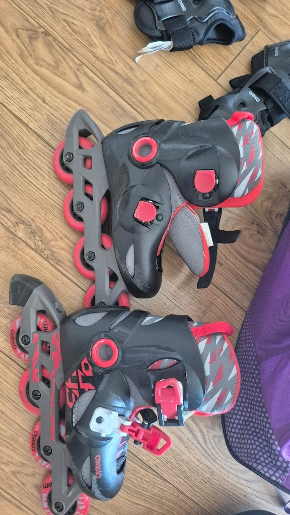 paten seti decathlon, kask, dizlik, dirseklik, paten ve çantası - 2
