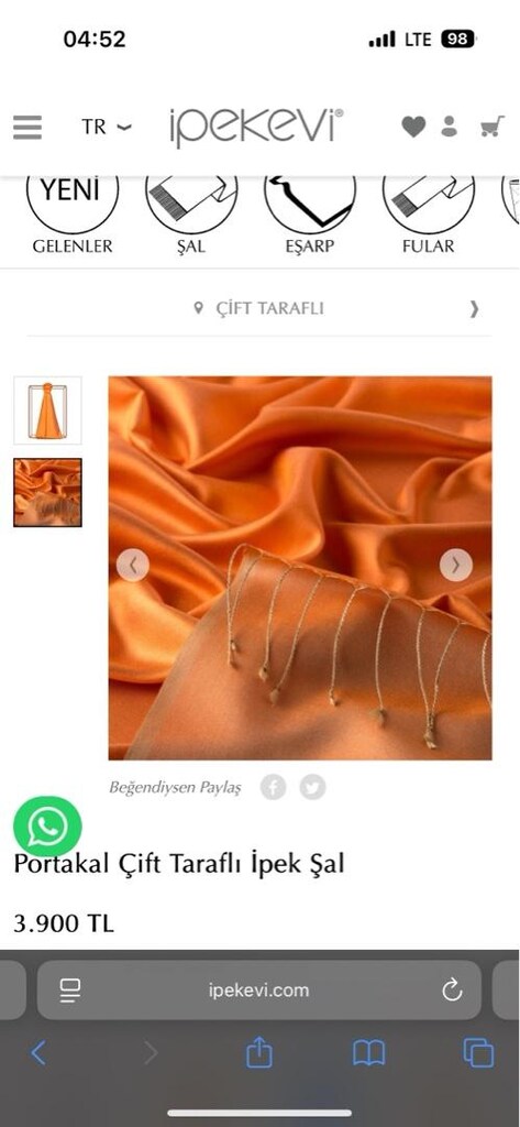 İpekevi Şal- Hiç Kullanılmadı- Mağaza Fiyatı 3900₺ - 2