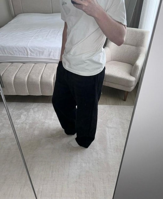 siyah super baggy jean