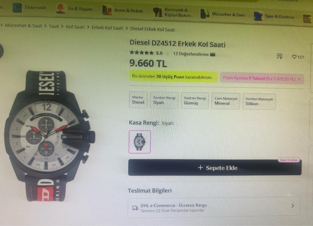 DİESEL ERKEK SAAT DZ4512 - 5