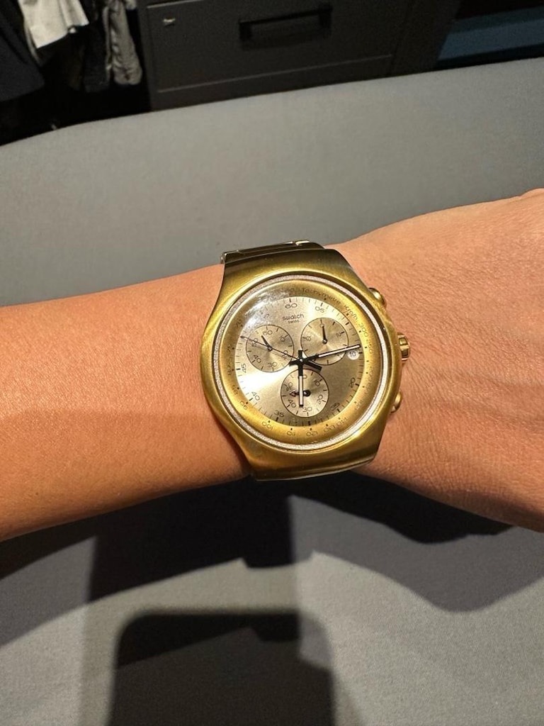 swatch marka prinç ve altın alaşım kaplı erkek saati - 4