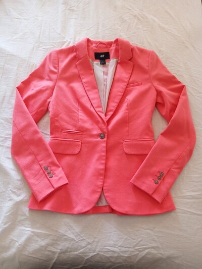 PENYE FIYATINA BLAZER CEKET H&M marka nar çiçeği renginde blazer ceket