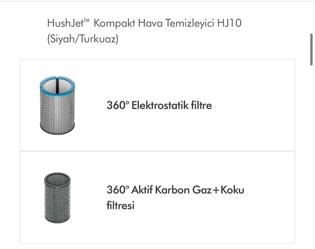 Dyson HushJet HJ10 Kompakt Hava Temizleyici Siyah/Turkuaz – SIFIR - 7