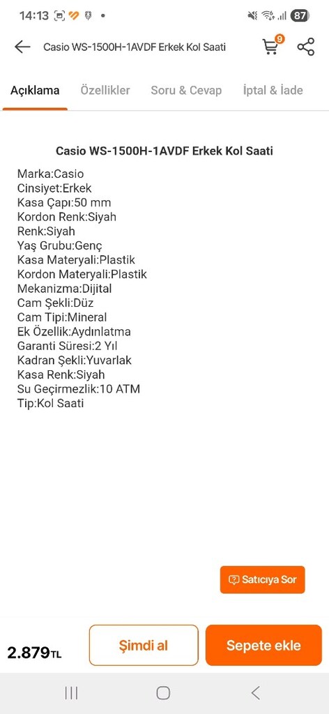 casio ws-1500 erkek saat - 9
