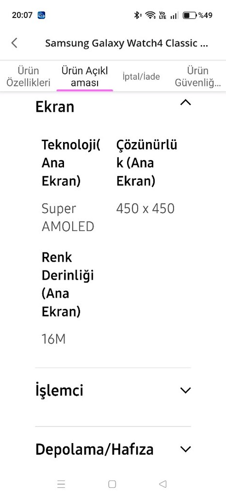 AKILLI SAAT Samsung Galaxy Watch4 Classic 46 MM Akıllı Saat - 12