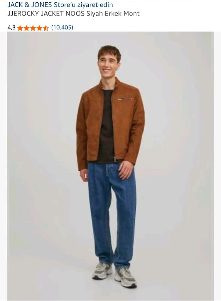 JACK & JONES JJEROCKY Erkek Süet Görünümlü Mont Taba M Beden SIFIR - 3