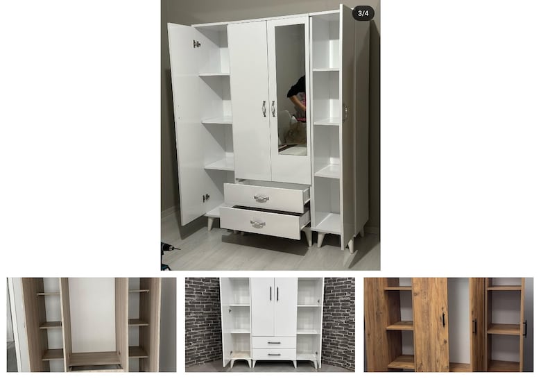 4 kapaklı elbise dolabı akwlagnwdl - 4