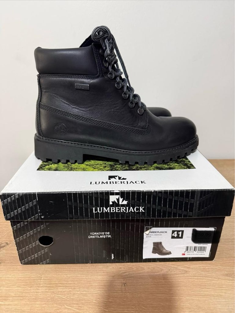 LUMBERJACK HAKİKİ DERİ SİYAH BOT