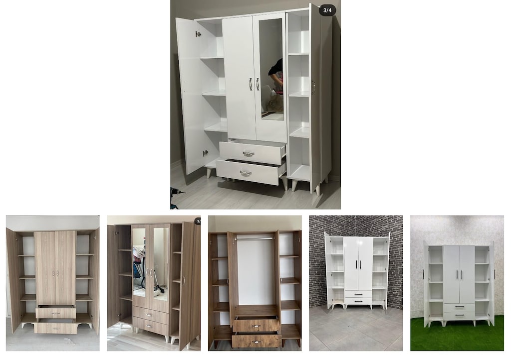 4 kapaklı elbise dolabı vnrodbrnwe - 6