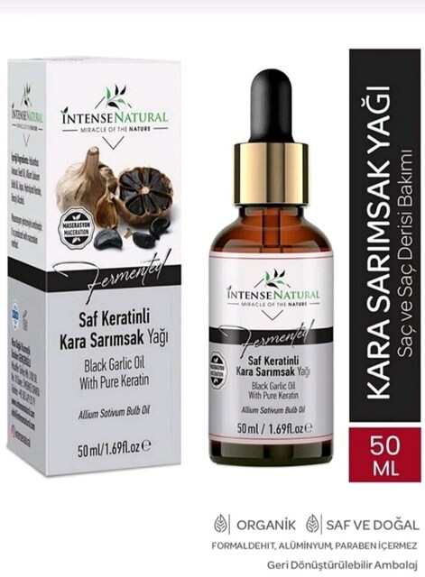 Saf Keratinli Kara Sarımsak Yağı 50 ml Black Garlic Oil With Pure Kera