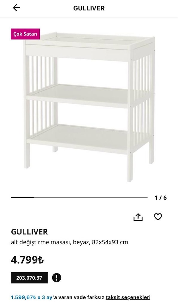 ikea gülliver alt değiştirme masası ve minderi - 2