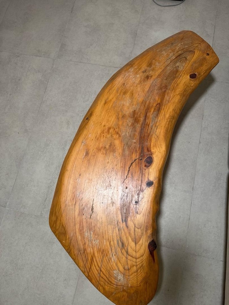160x60 Masif Ahşap Doğal Kenar Orta Sehpa – 6 cm Kalın Tabla - 3