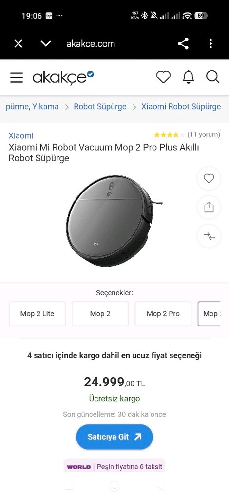 Xiaomi Mi Robot Vacuum Mop 2 Pro Akıllı Robot Süpürge - 4