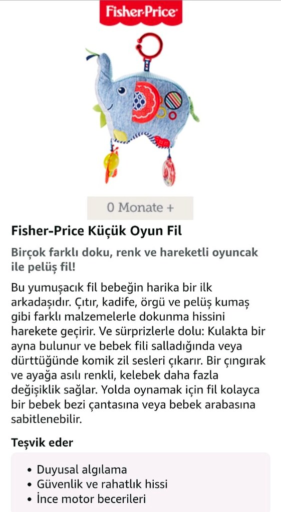 Fisher Price Eğlenceli Fil Çıngırak - 5