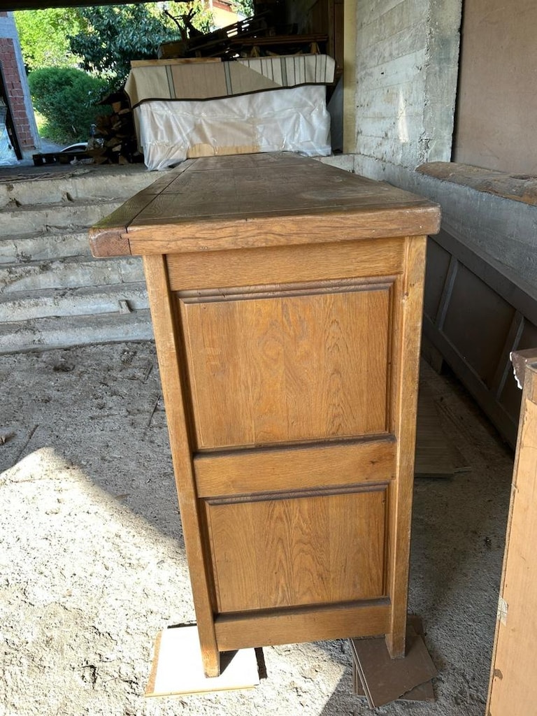 Fransız Masif Meşe Büfe 260cm Enfilade El Oyması - 10