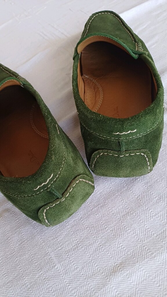 Massimo Dutti Yeşil Süet Loafer Ayakkabı - 7