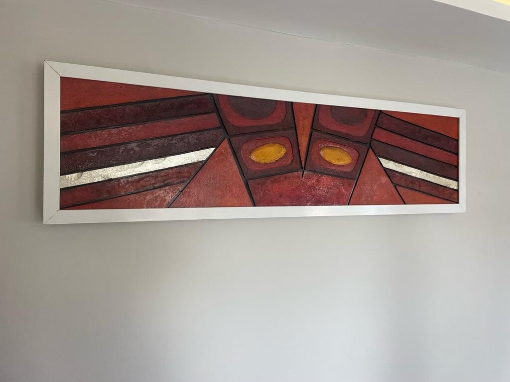 Modern Kübik Art turuncu/kahverengi tablo - 5