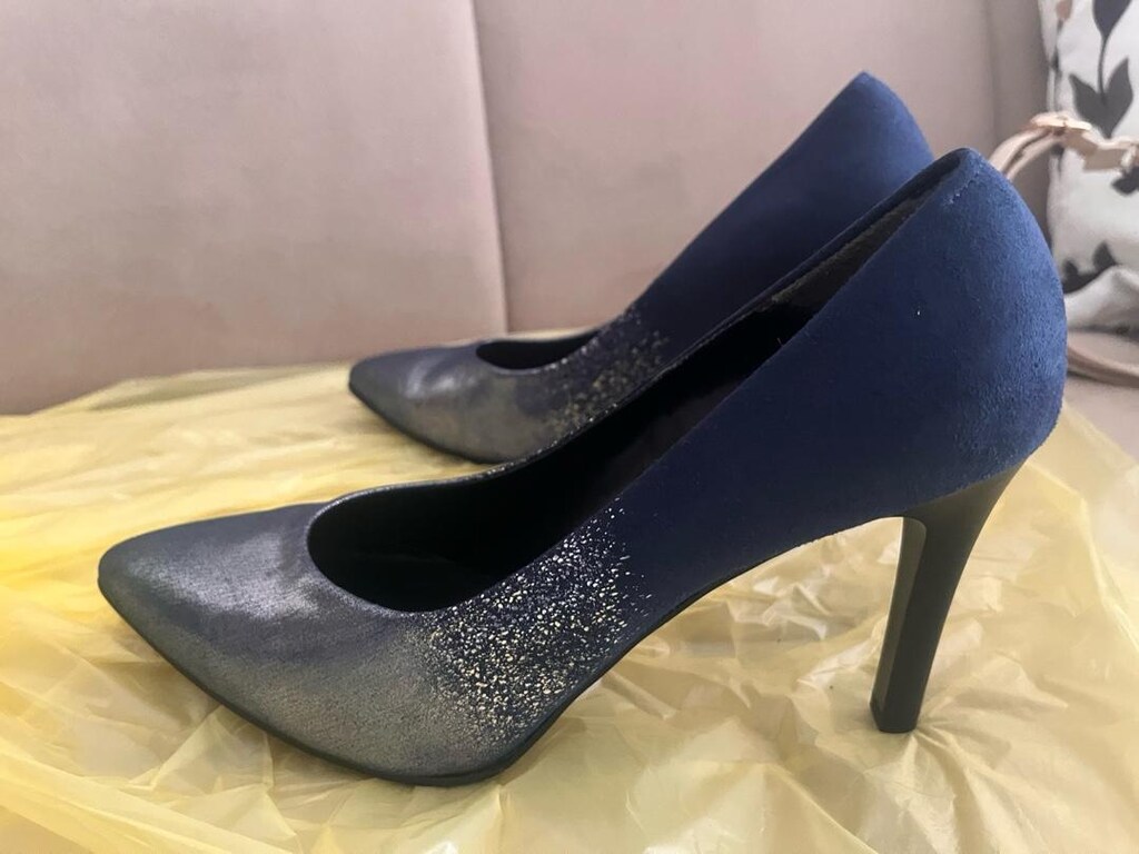 Süet stiletto ayakkabı - 4