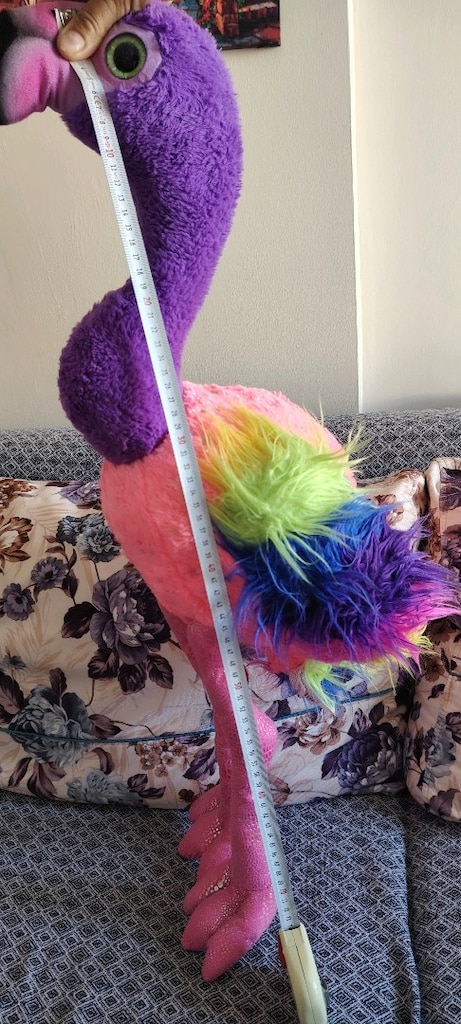 2 adet Renkli 70 cm peluş flamingo - 11