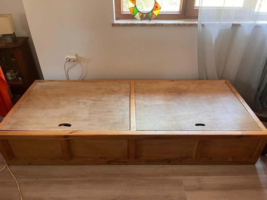 Özel Marangoz Yapımı Masif Ahşap Sandıklı Sedir / Baza 200x80 cm - 2