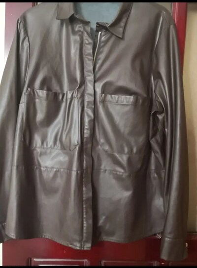 MANGO VİOLETTA BY MANGO XXL KAHVERENGİ DERİ GÖMLEK CEKET