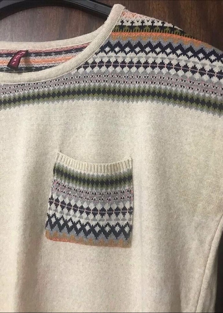 Kadın krem rengi triko tunik uzun kazak oversize 38 40 42 beden - 3