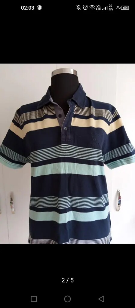 S Beden Çizgili Renkli Erkek T-shirt - 2